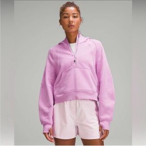 XS/S Scuba Oversized Half-Zip Hoodie Dahlia Mauve  NWT still in package